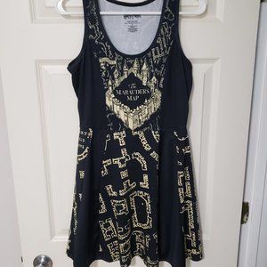 NWOT Harry Potter Marauder's Map Skater Dress